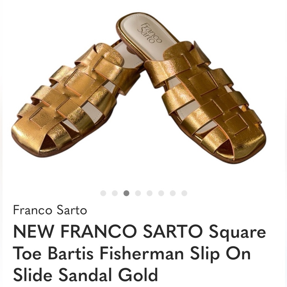 Franco Sarto Gold Fisherman Slide Sandals
